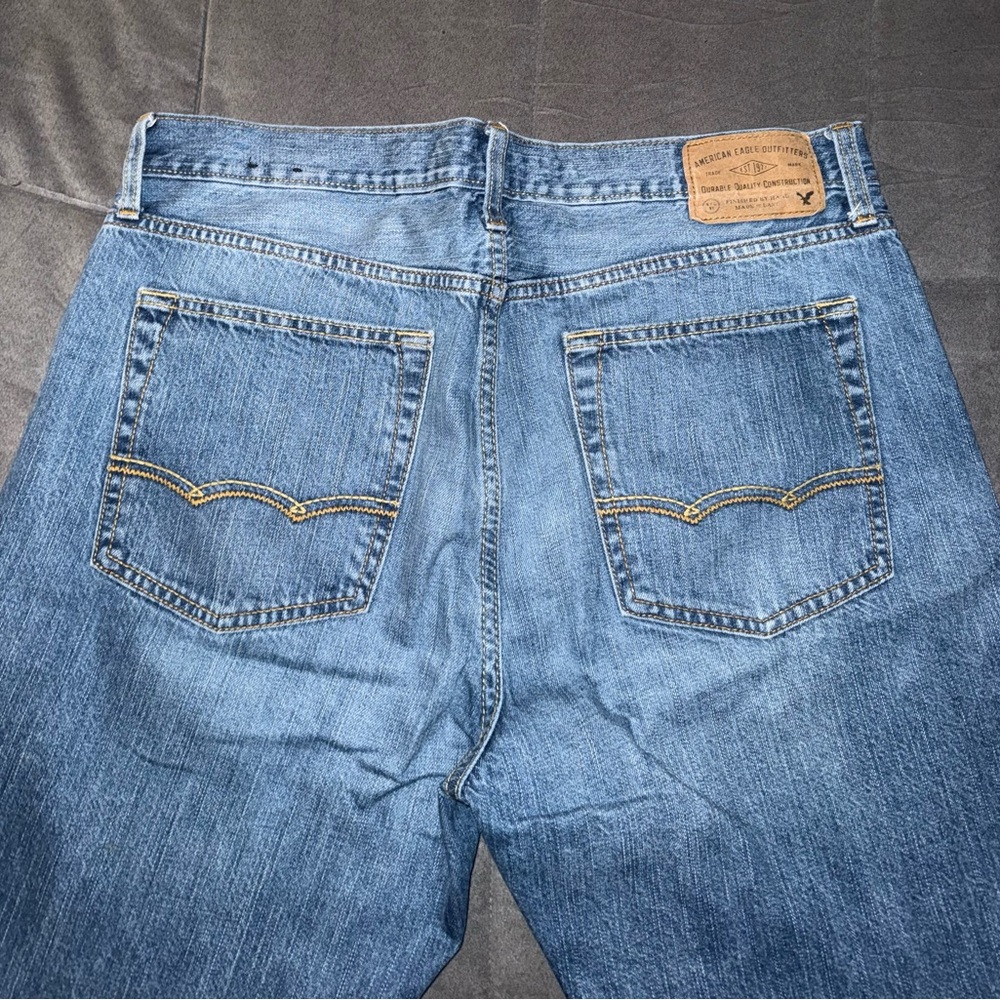 American Eagle 34 x 34 Classic Blue Men's Jeans Vintage Wash Loose Fit - Picture 9 of 9